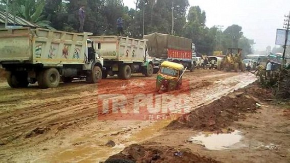 Tripuraâ€™s National Highway yet to recover from pathetic condition : 2 hrs trip turns 5 hrs journey, Amtali area the worst, mass sufferings continue in Manikâ€™s â€˜Golden Eraâ€™ 